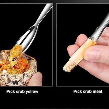 Amazon.co.jp: Fiegcit 3個セット カニスプーン フォーク エビ